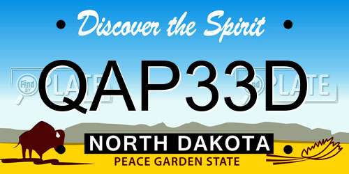 QAP33D North Dakota License Plate