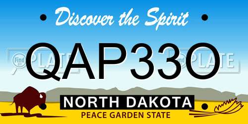 QAP33O North Dakota License Plate
