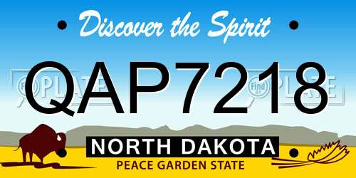 QAP7218 North Dakota License Plate