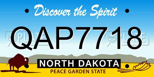 QAP7718 North Dakota License Plate