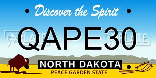 QAPE30 North Dakota License Plate