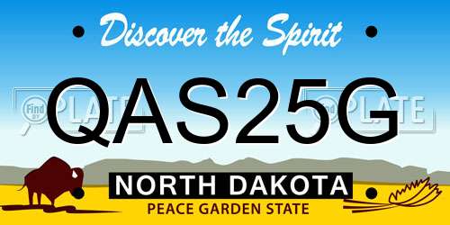 QAS25G North Dakota License Plate