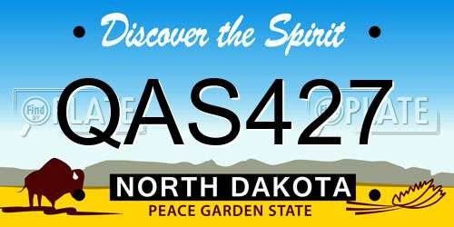 QAS427 North Dakota License Plate