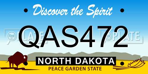 QAS472 North Dakota License Plate