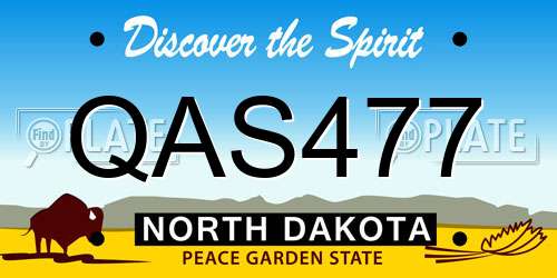QAS477 North Dakota License Plate