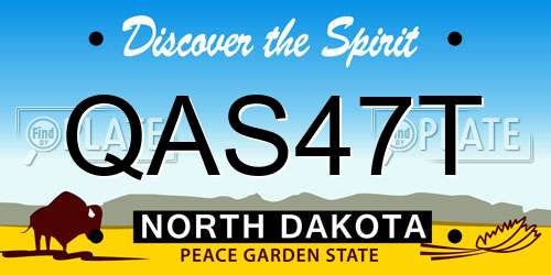QAS47T North Dakota License Plate