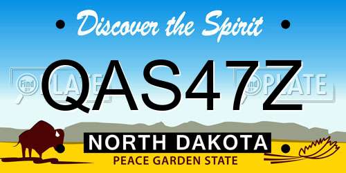 QAS47Z North Dakota License Plate
