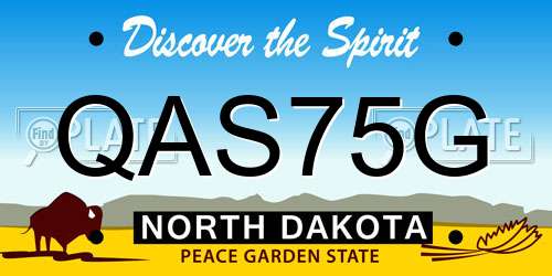 QAS75G North Dakota License Plate