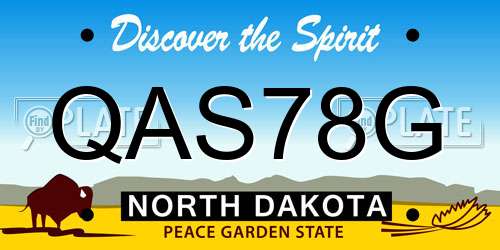 QAS78G North Dakota License Plate