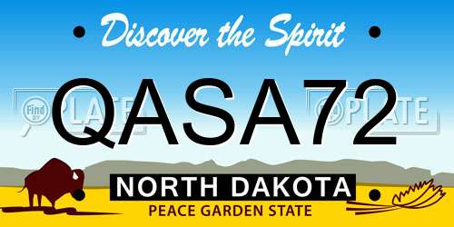 QASA72 North Dakota License Plate