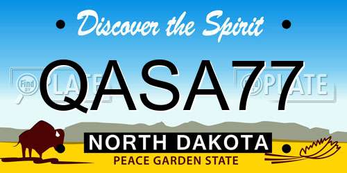 QASA77 North Dakota License Plate