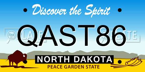 QAST86 North Dakota License Plate