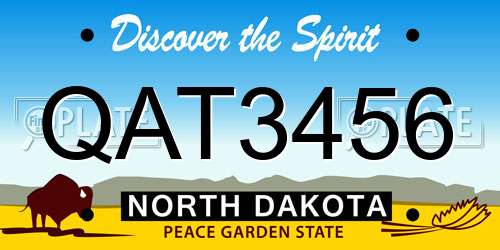 QAT3456 North Dakota License Plate