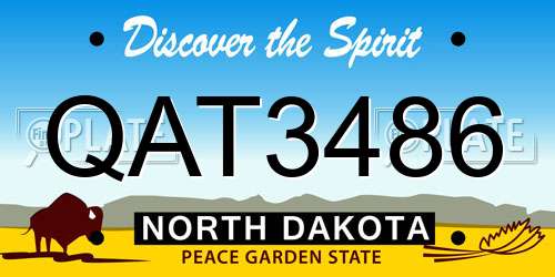 QAT3486 North Dakota License Plate