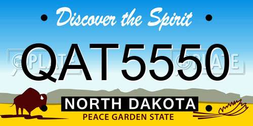 QAT5550 North Dakota License Plate