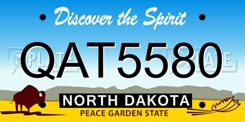 QAT5580 North Dakota License Plate