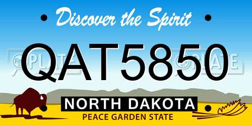 QAT5850 North Dakota License Plate