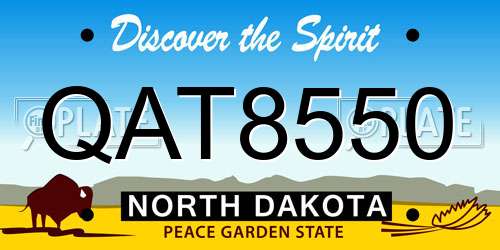 QAT8550 North Dakota License Plate