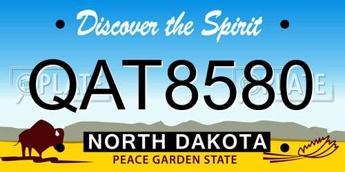 QAT8580 North Dakota License Plate