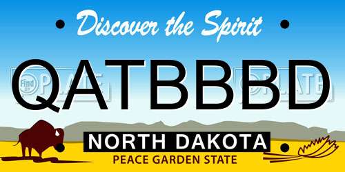 QATBBBD North Dakota License Plate