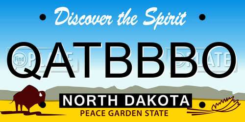 QATBBBO North Dakota License Plate