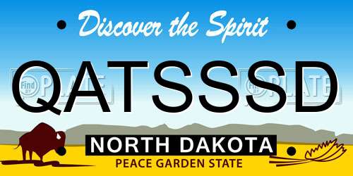 QATSSSD North Dakota License Plate