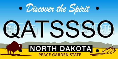QATSSSO North Dakota License Plate