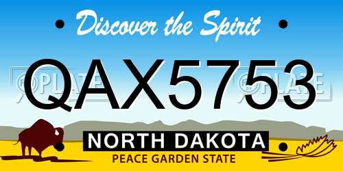 QAX5753 North Dakota License Plate