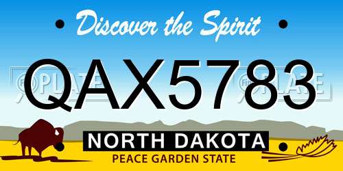 QAX5783 North Dakota License Plate