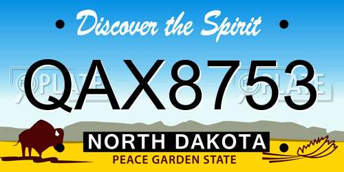 QAX8753 North Dakota License Plate