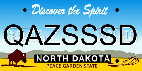 QAZSSSD North Dakota License Plate