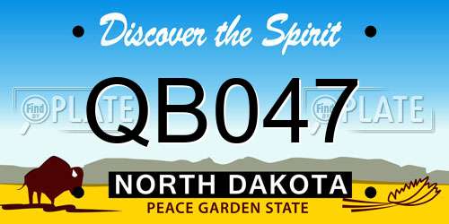 QB047 North Dakota License Plate