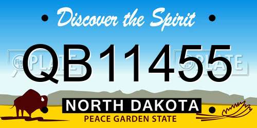 QB11455 North Dakota License Plate