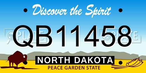 QB11458 North Dakota License Plate