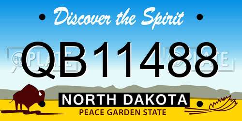 QB11488 North Dakota License Plate