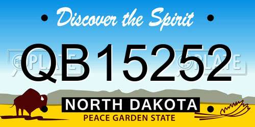 QB15252 North Dakota License Plate