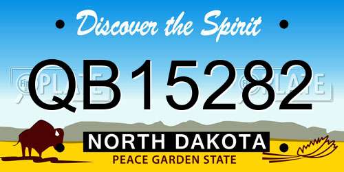 QB15282 North Dakota License Plate