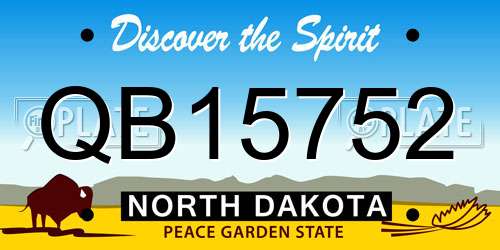 QB15752 North Dakota License Plate