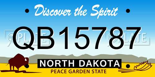 QB15787 North Dakota License Plate