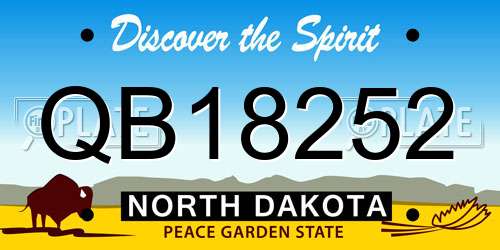 QB18252 North Dakota License Plate