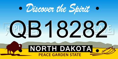 QB18282 North Dakota License Plate