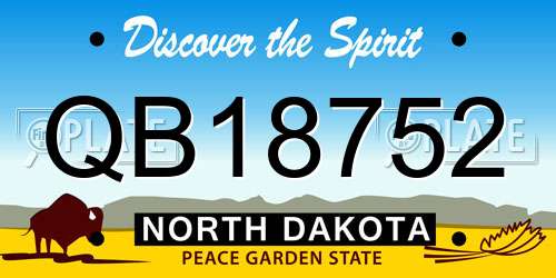 QB18752 North Dakota License Plate