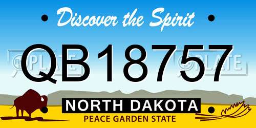 QB18757 North Dakota License Plate