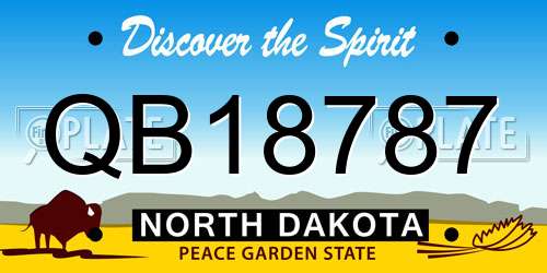 QB18787 North Dakota License Plate