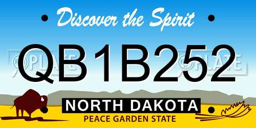 QB1B252 North Dakota License Plate