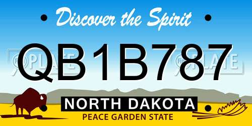 QB1B787 North Dakota License Plate