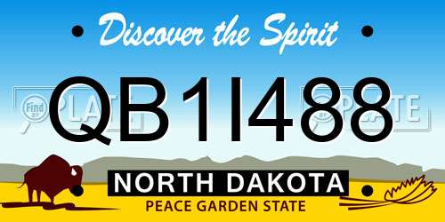 QB1I488 North Dakota License Plate