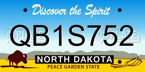 QB1S752 North Dakota License Plate