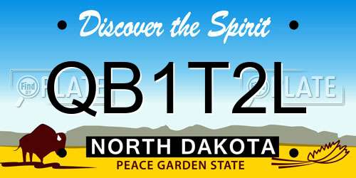 QB1T2L North Dakota License Plate