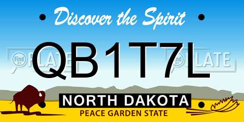 QB1T7L North Dakota License Plate